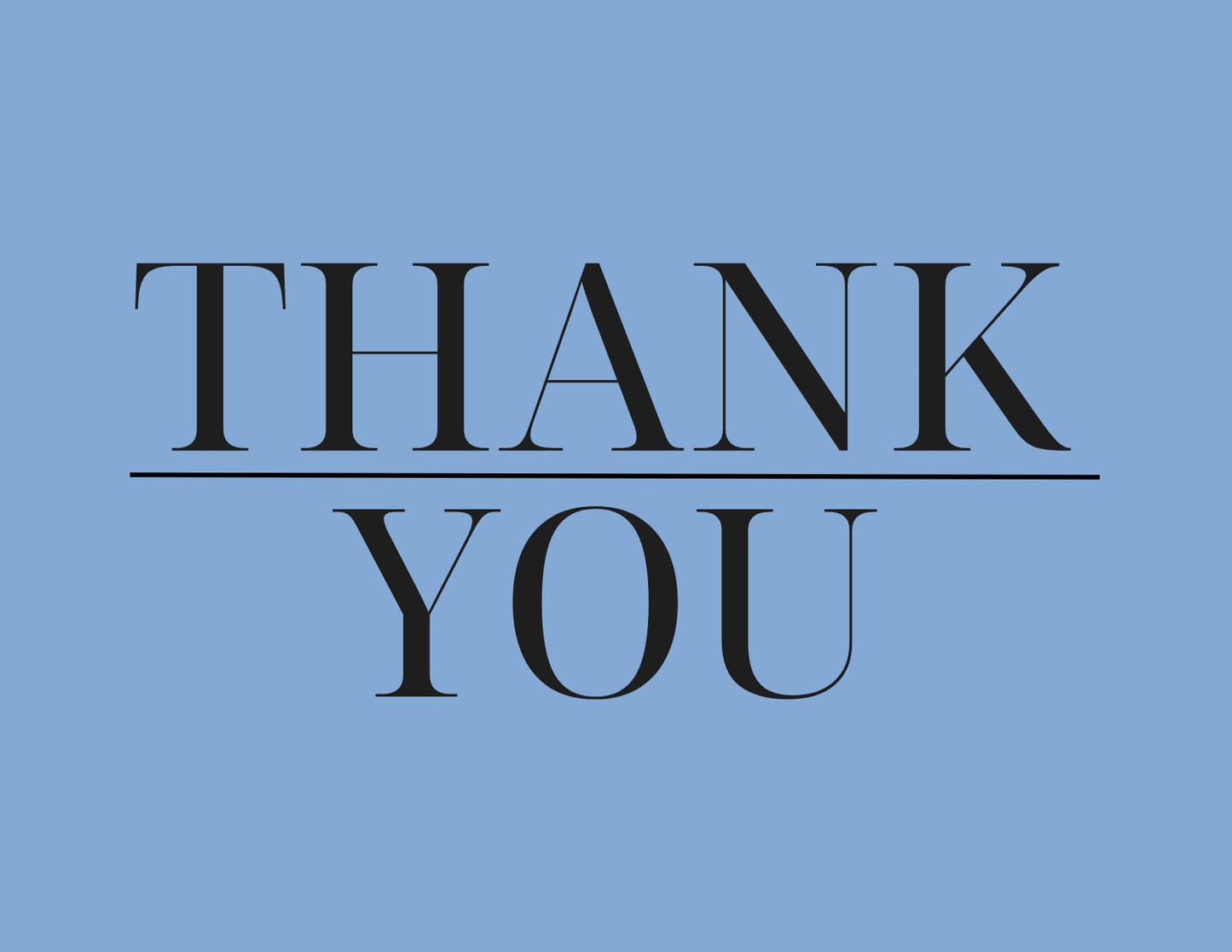 Thank You Postcard Simple Blue