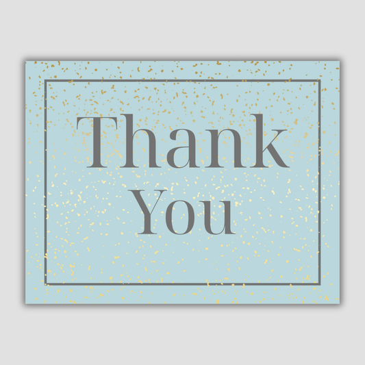 Thank You Postcard (Blue with Gold Dots)