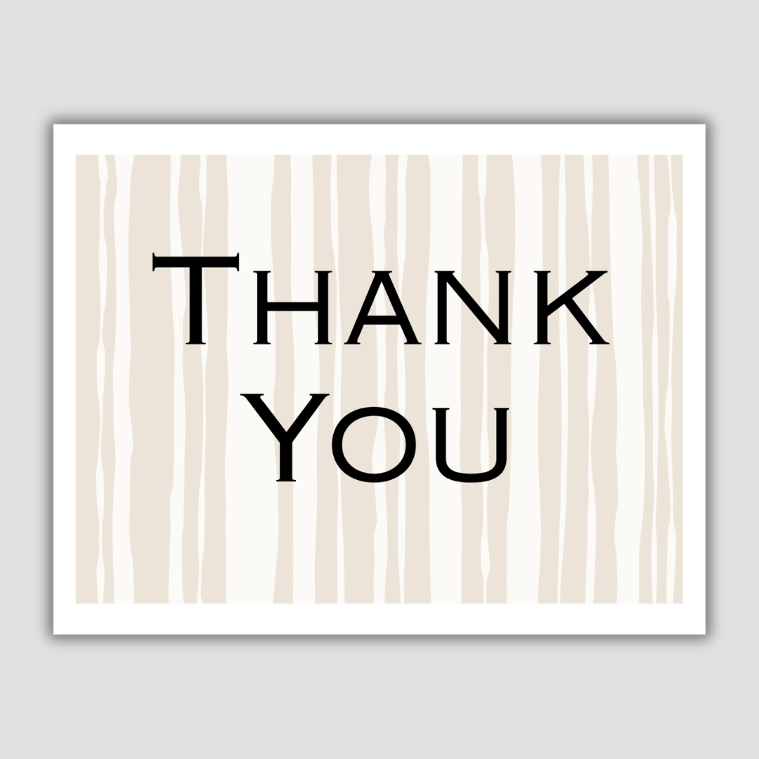 Thank You Postcard (Cream & White)
