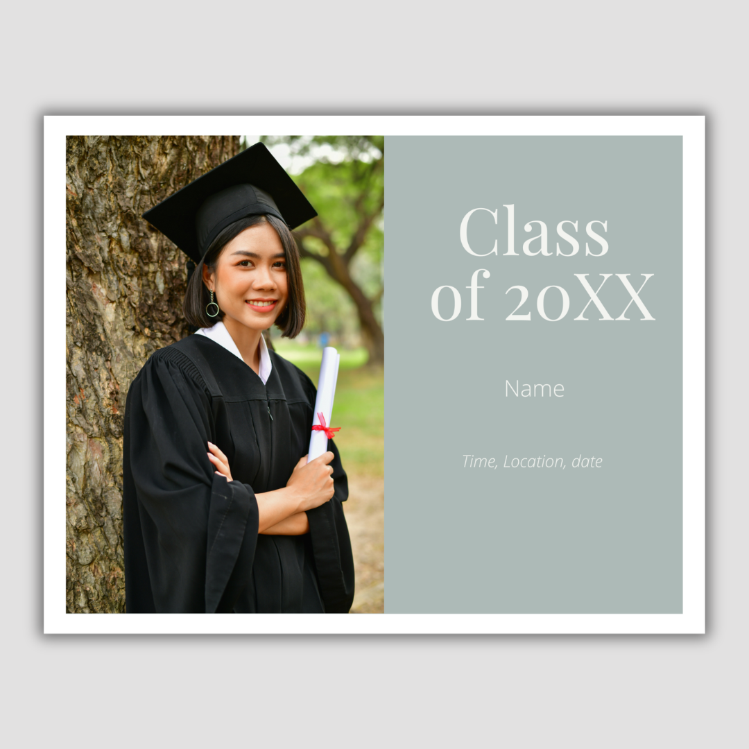 Graduation Invitation Postcard Minimalist