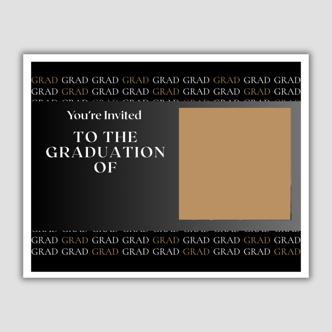 Graduation Invitation Postcard (Grad Pattern Design)