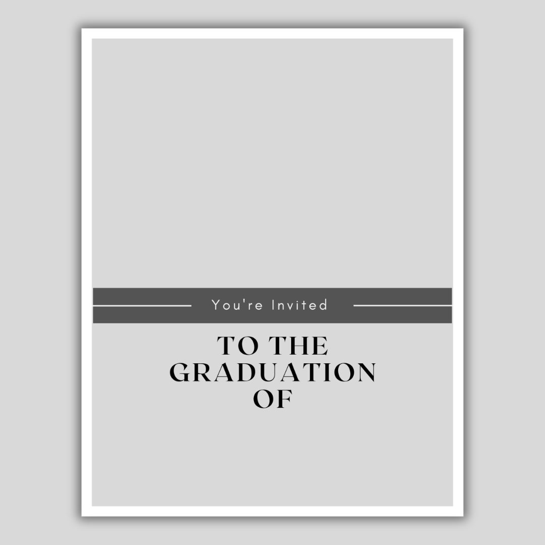 Graduation Invitation Gray and White