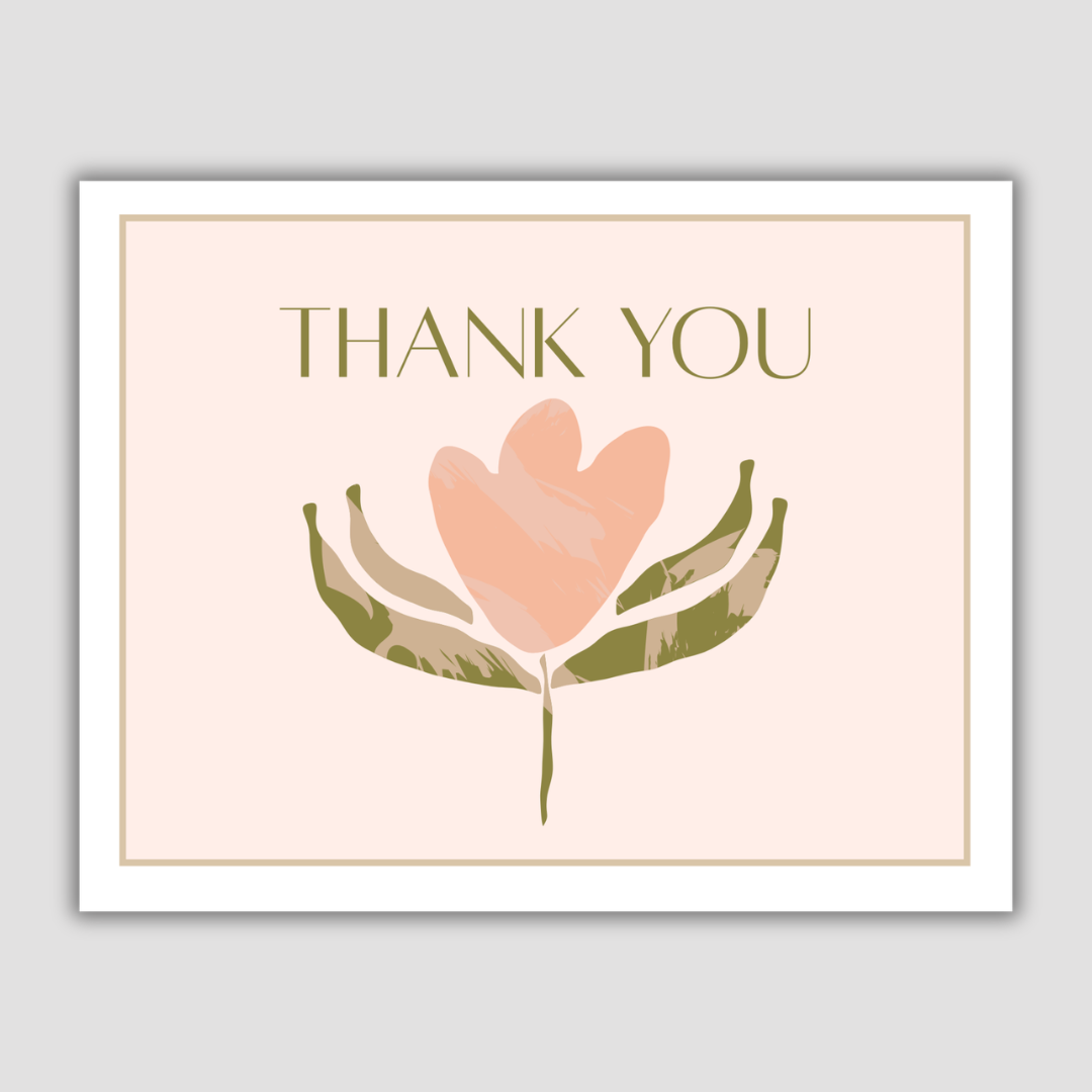 Thank You Postcard (Woodblock Flower)