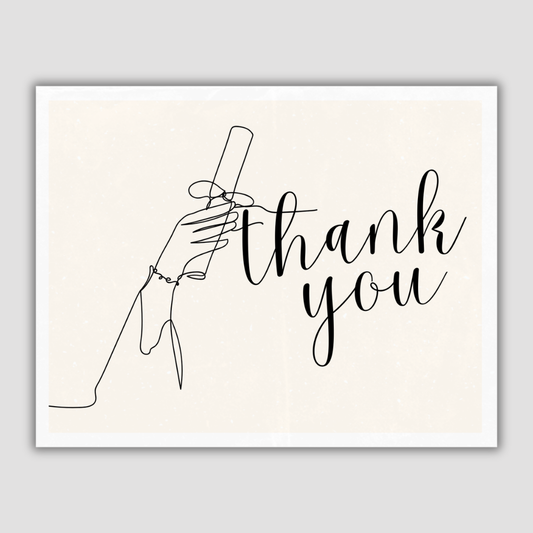 Graduation Thank You Postcard (Line Art Diploma)
