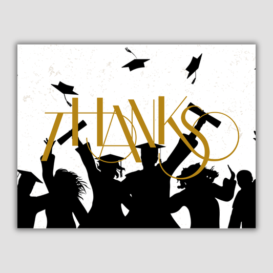 Graduation Thank You Postcard (Grad Silhouette)
