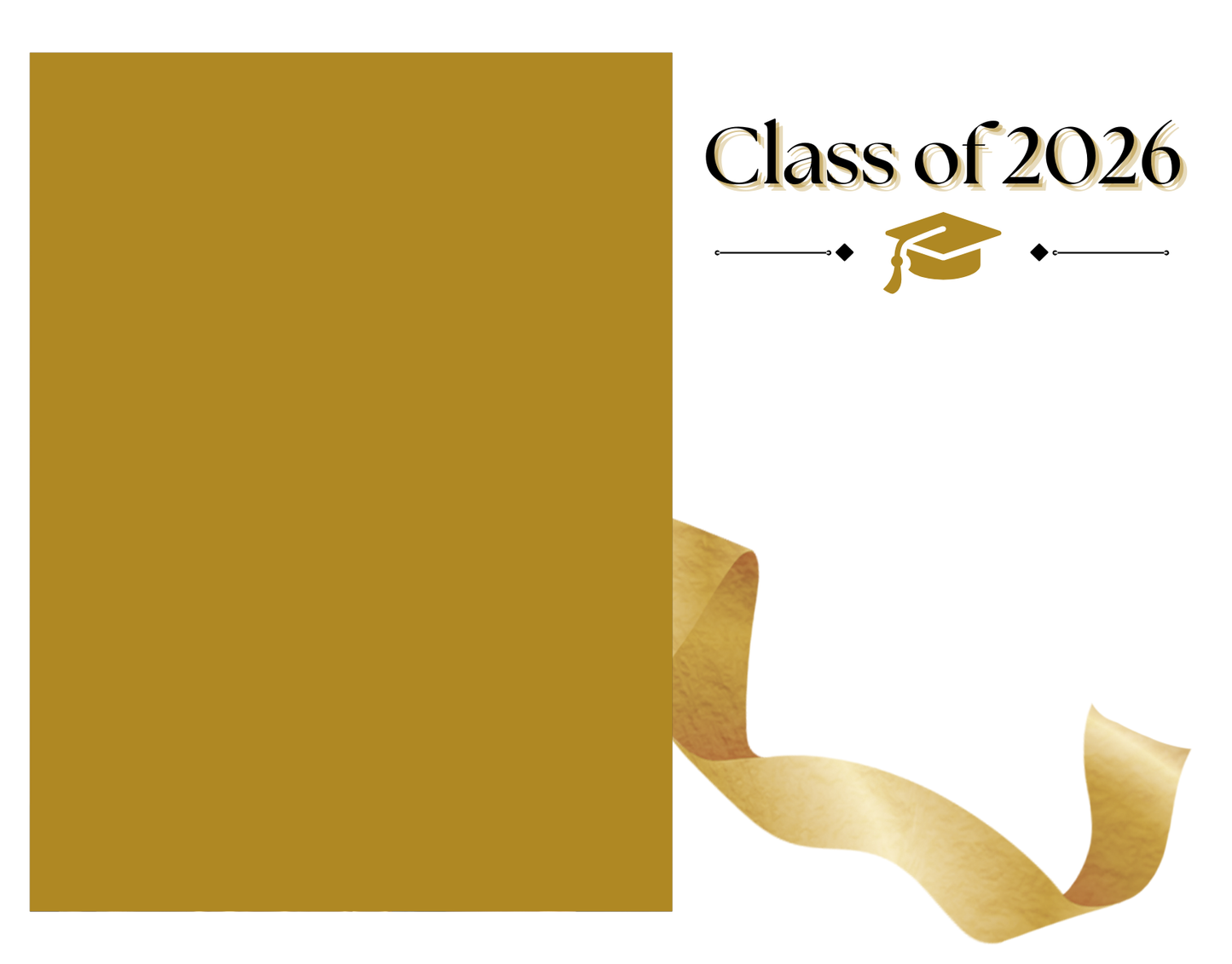 Graduation Invitation Postcard (Gold & White)
