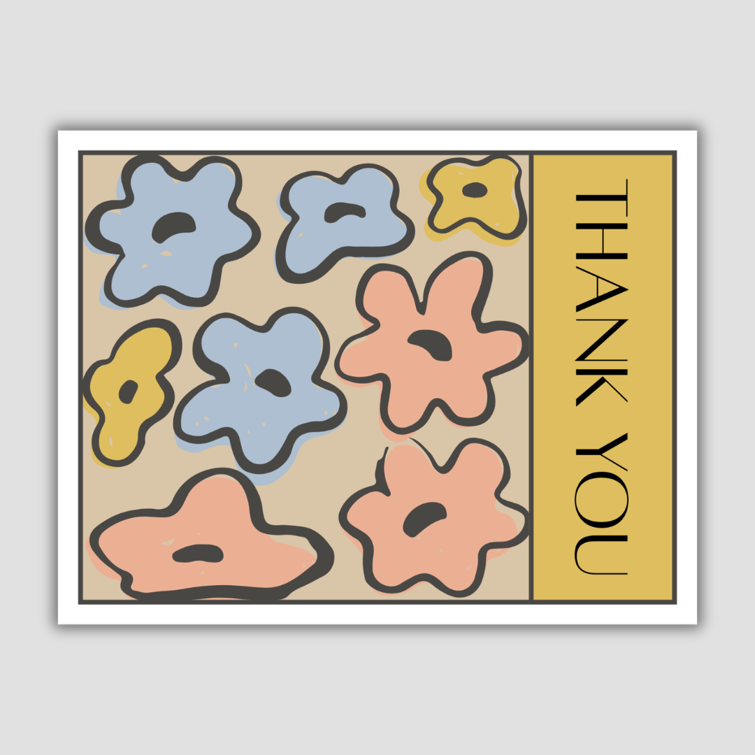 Thank You Postcard (Abstract Flowers)