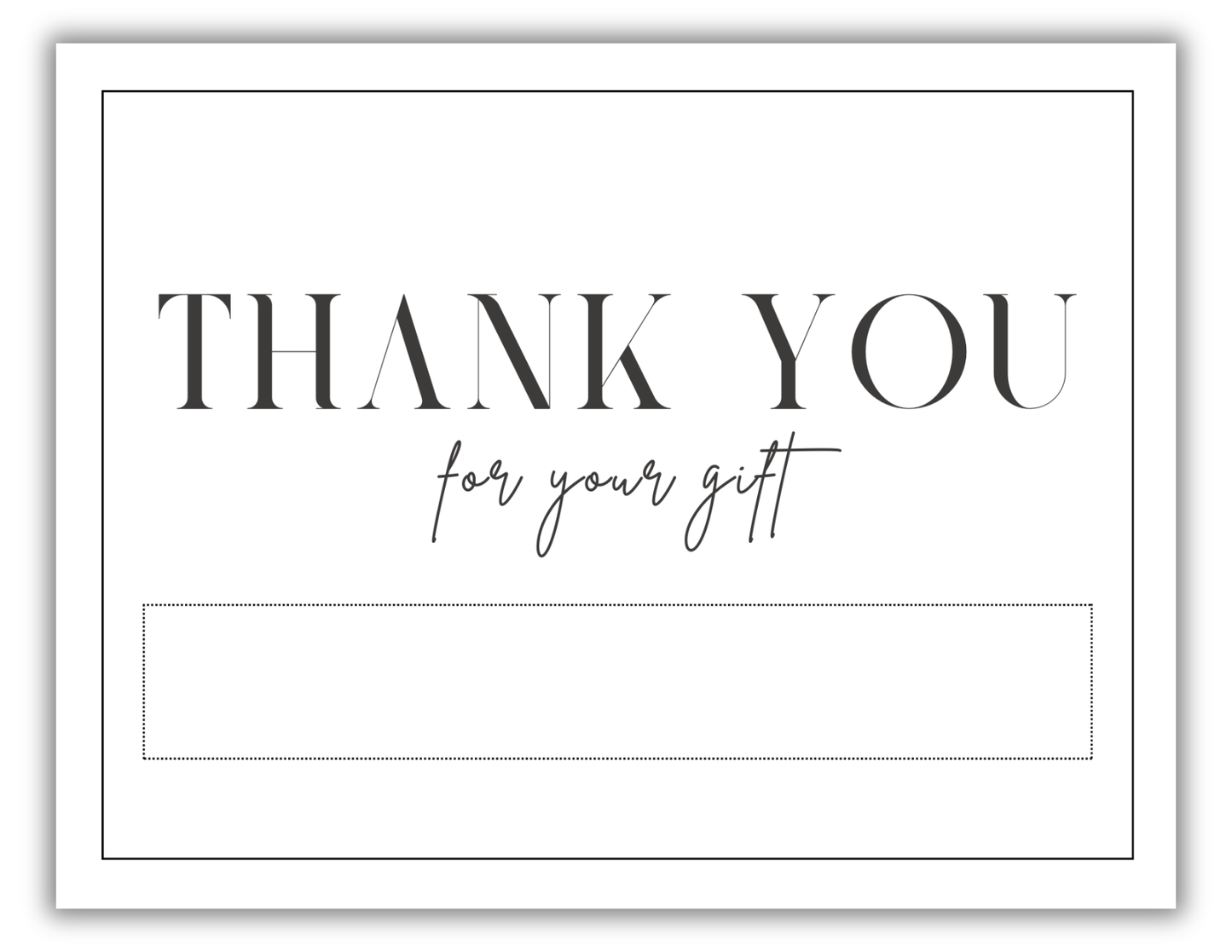 Thank You Postcard (Classic Black & White)