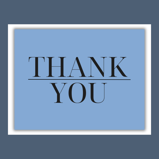Thank You Postcard Simple Blue