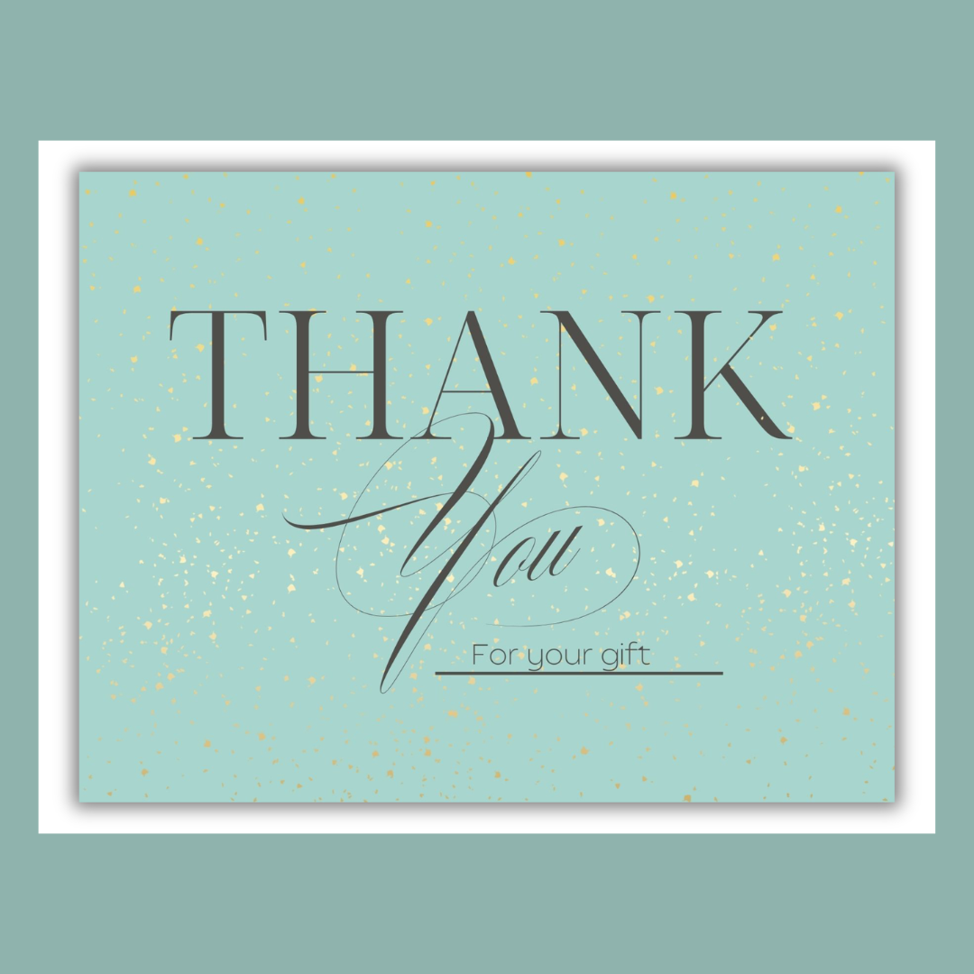 Thank You Postcard Green & Gold
