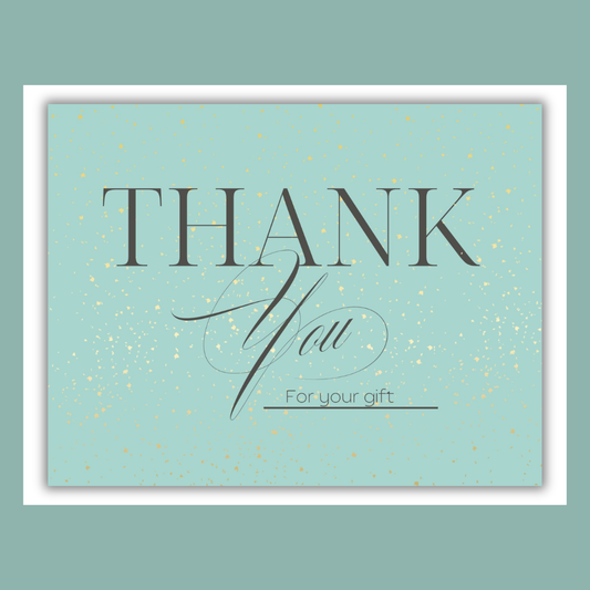 Thank You Postcard Green & Gold