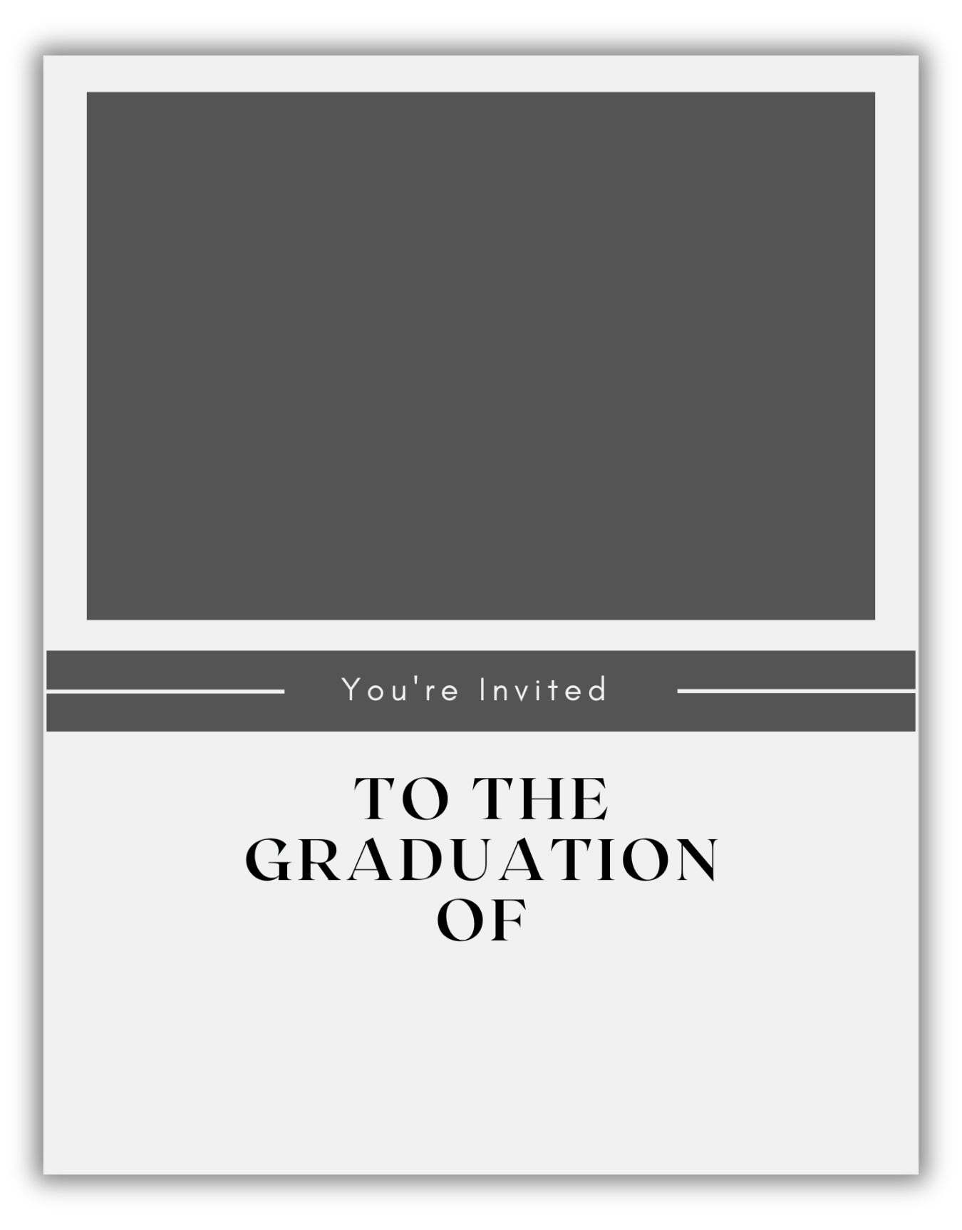 Graduation Invitation Gray and White