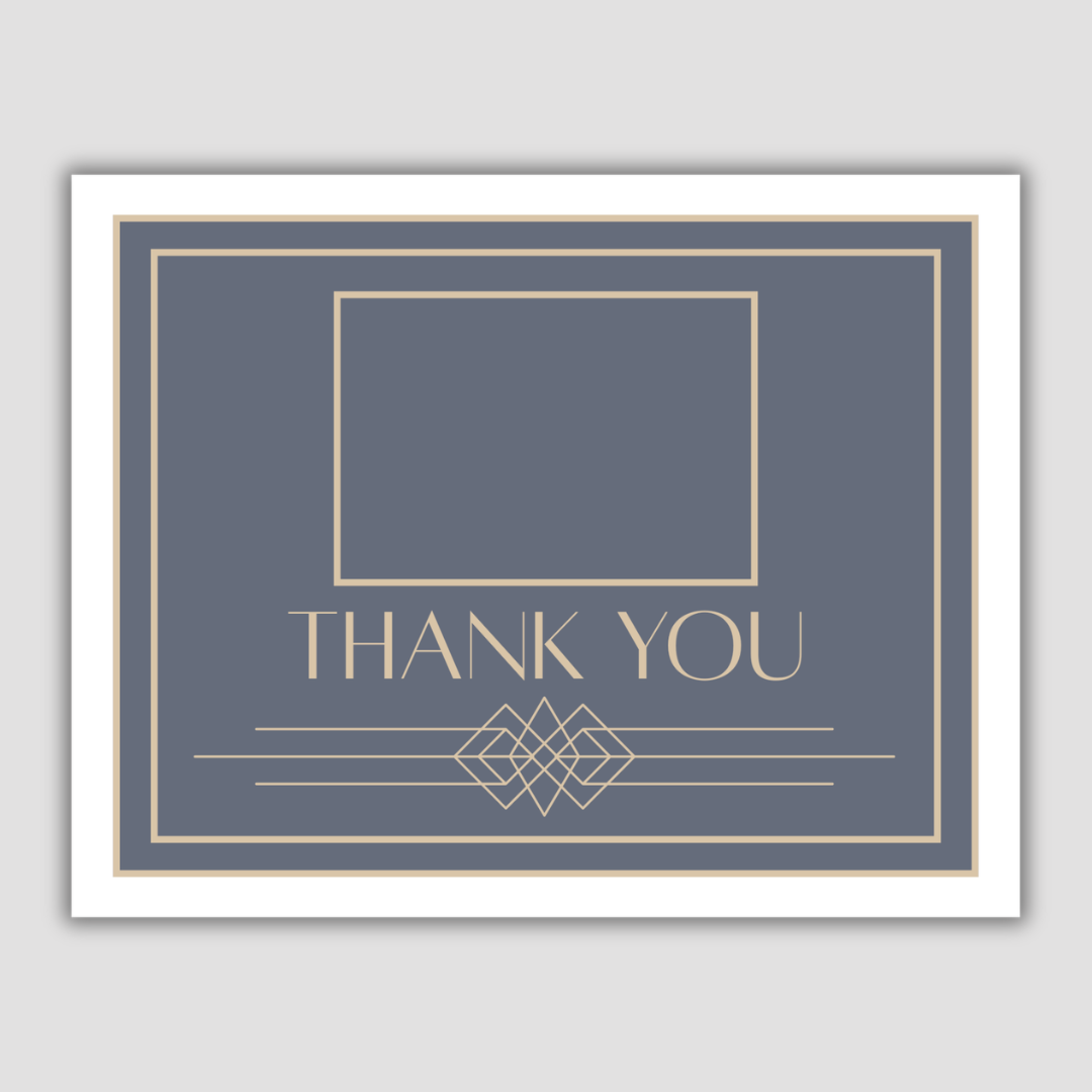Graduation Thank You Postcard (Blue & Gold)